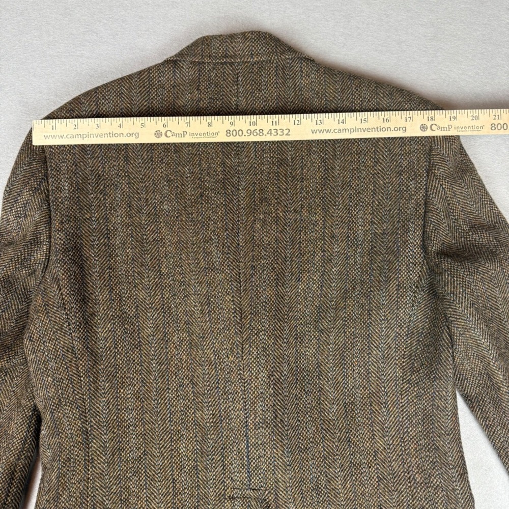 J Press Donegal Mist Handwoven Tweed Blazer Brown Herringbone Wool Cashmere 39R - Picture 12 of 16